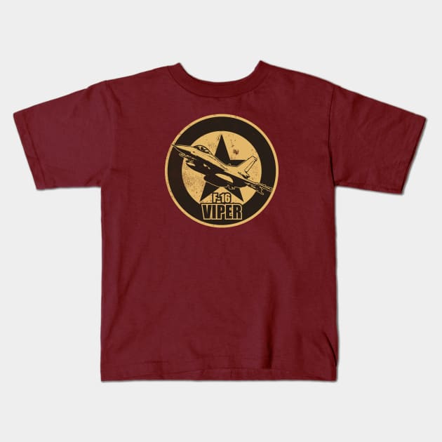 F-16 Viper Kids T-Shirt by Tailgunnerstudios